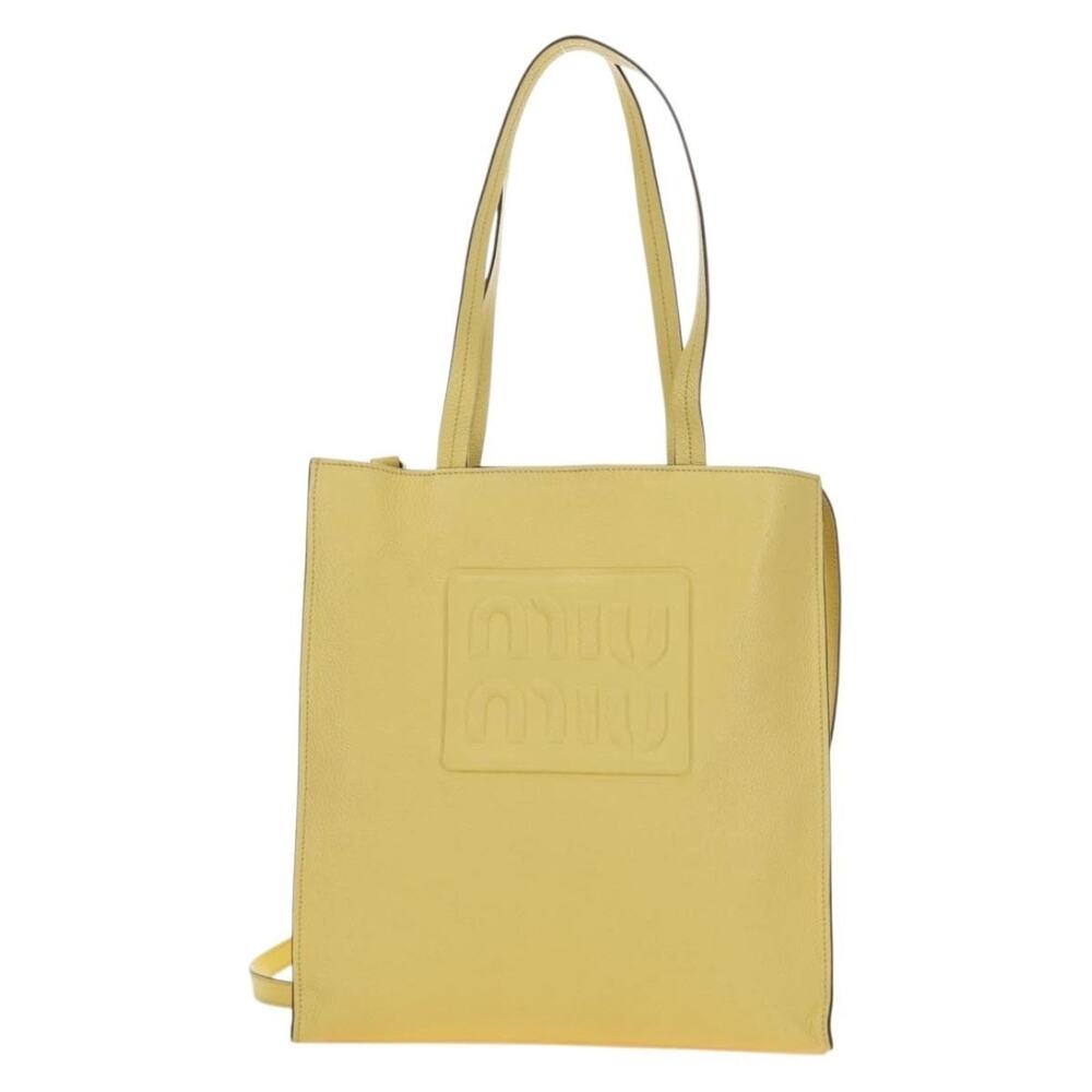 Miu Miu Matelasse Tote Yellow